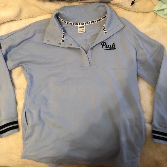 PINK Victoria's Secret Tops - Baby blue PINK quarter zip PINK Victoria's Secret Tops - Baby blue PINK quarter zip